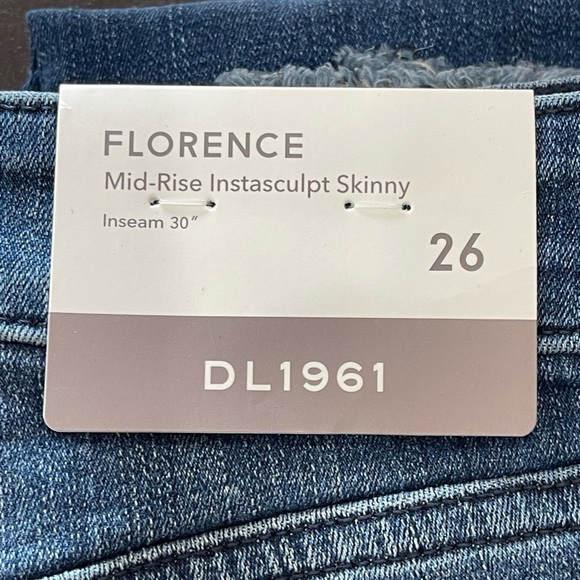 DL1961 Florence mid -rise Insta sculpt luxe skinny jeans in a size 26 NWT - Picture 10 of 16